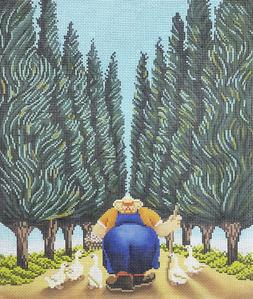 CYPRESS AND GEESE  13ct