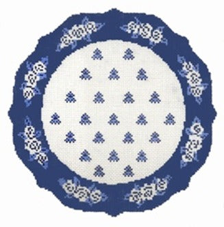 FRENCH PLATE-BLUE/WHITE  13CT