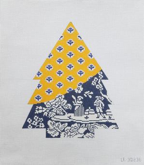 YELLOW and BLUE TOILE TREE. 13ct