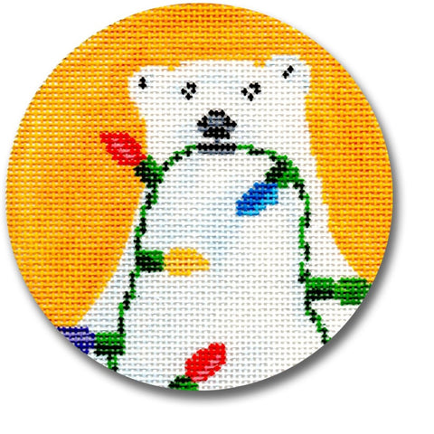 Ornament Round -  Polar Bear with Lights