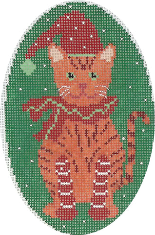 Ornament Oval - Orange Cat