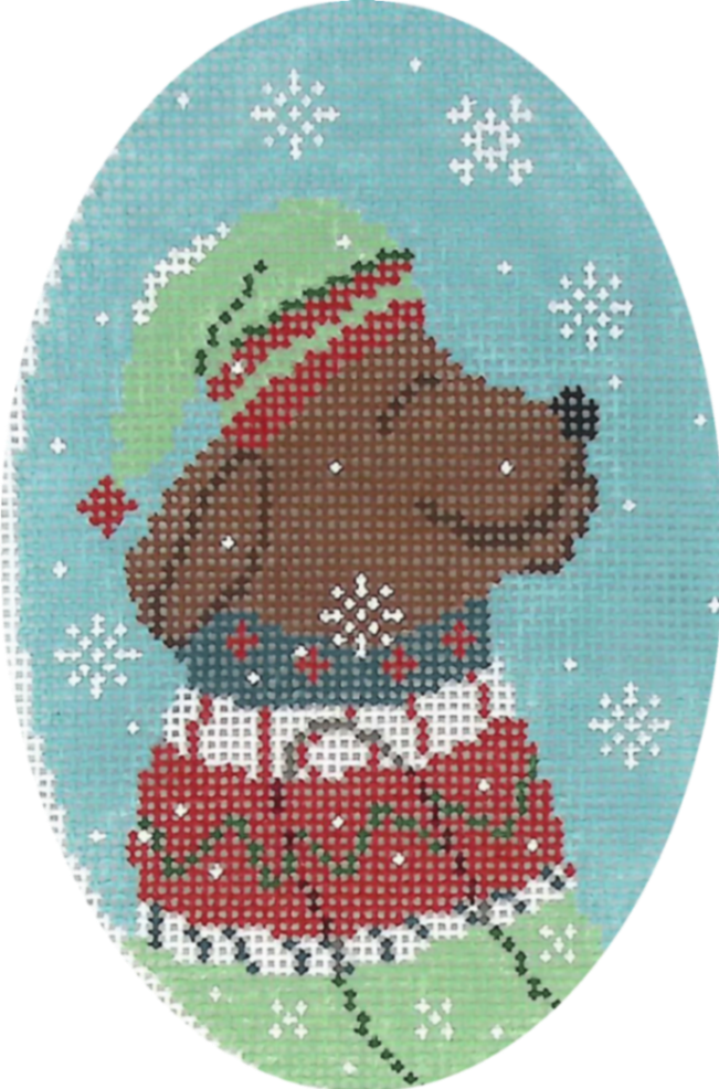 Ornament Oval - Dog