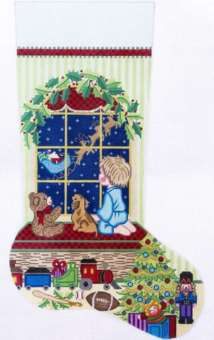 Boy Looking out the Window Stocking