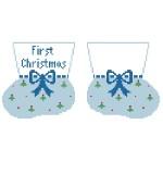 Baby Booties: First Christmas, blue