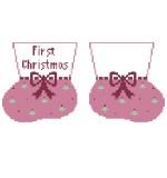 Baby Booties: First Christmas, pink