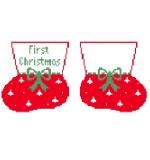 Baby Booties: First Christmas, red