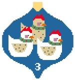 12 Days of Christmas Baubles - Three French Hens