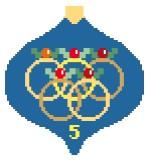 12 Days of Christmas Baubles - Five Golden Rings