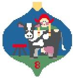 12 Days of Christmas Baubles - Eight Maids A'Milking