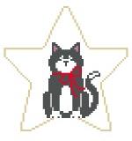 Animal Stars - Black Cat with fish button