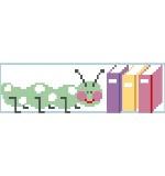 Bookmark:  Pastel Bookworm