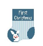 Mini Sock - Small - First Christmas Blue