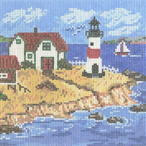 COTTAGE W/LIGHTHOUSE  13ct