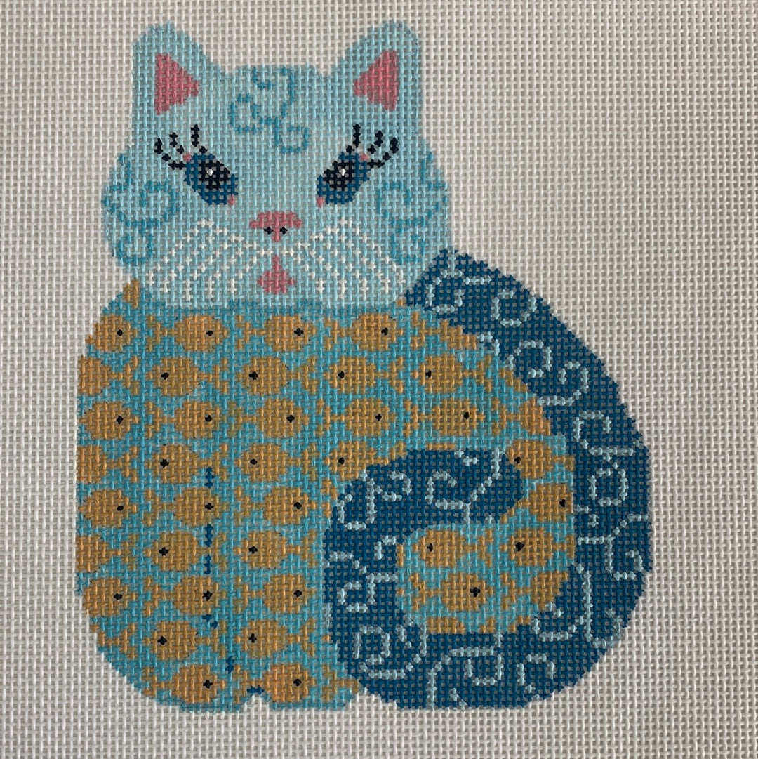 Cat: Blue Kitty w/Belly Full of Goldfish