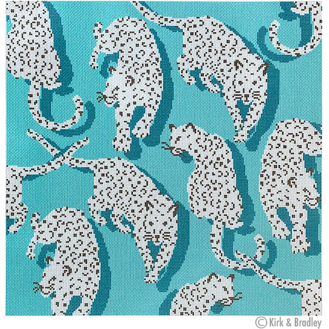 Leopard Pillow - Blue