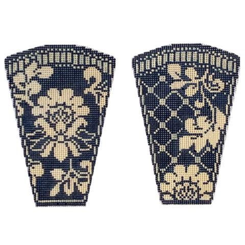 Scissor Case: Karen's Damask - Navy Scissor Case