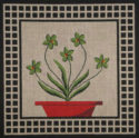Pillow - Green Flowers Red Pot