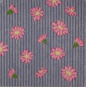 Pillow - Daisy on Blue Stripe