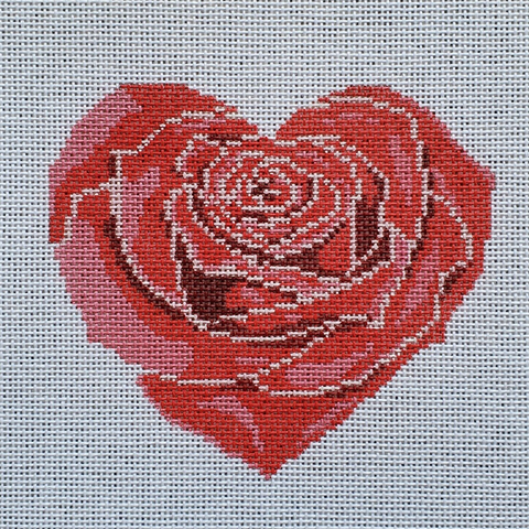Ornament: Rose Heart, small red