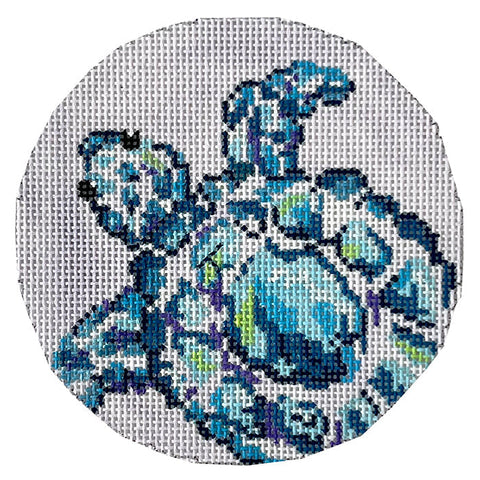 Round - Sea Turtle on Lilac
