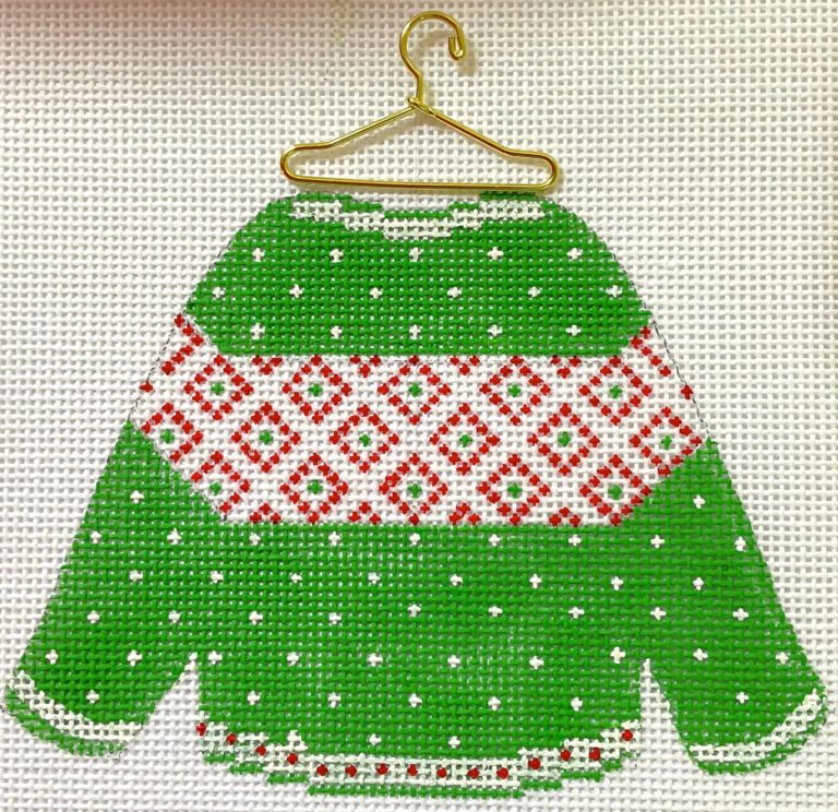Sweater - Green Dotted with stitchguide