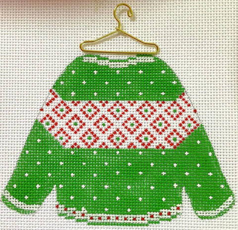 Sweater - Green Dotted with stitchguide