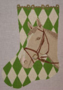 Stocking - Horse with Green Argyle