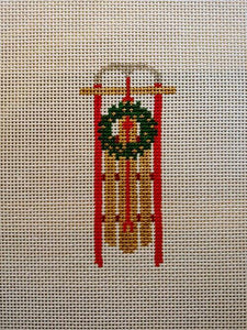 Sled with Wreath - Family Arts Needlework Shop