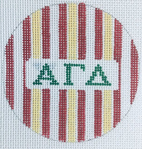 Sorority Round with Stripes-Alpha Gamma Delta
