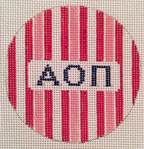 Sorority Round with Stripes-Alpha Omicron Pi