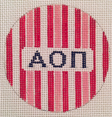 Sorority Round with Stripes-Alpha Omicron Pi