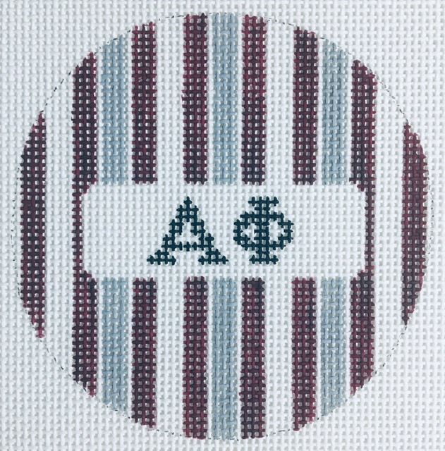 Sorority Round with Stripes-Alpha Phi