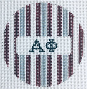 Sorority Round with Stripes-Alpha Phi