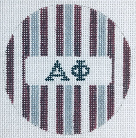 Sorority Round with Stripes-Alpha Phi