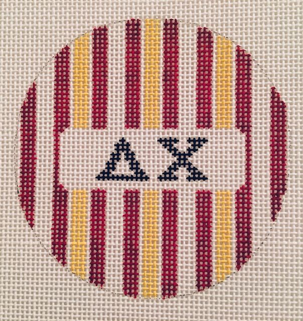 Fraternity Round with Stripes-Delta Chi