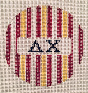 Fraternity Round with Stripes-Delta Chi