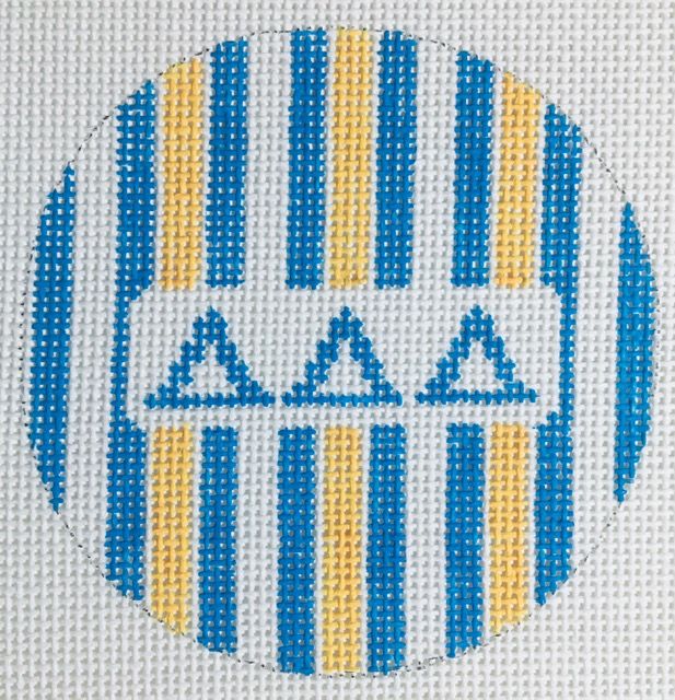 Sorority Round with Stripes-Tri Delta