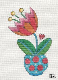 Pink & Orange Tulip - Family Arts Needlework Shop