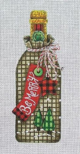 Bottle - Be Merry Burlap - Family Arts Needlework Shop