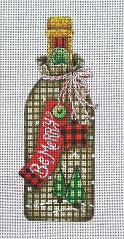 Bottle - Be Merry Burlap - Family Arts Needlework Shop
