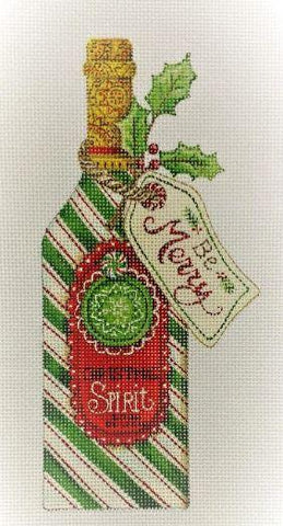 Bottle - Be Merry/Stripe - Family Arts Needlework Shop