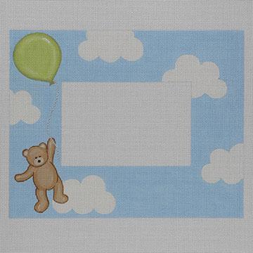 Flying High Teddy Plaque/Frame Green - Family Arts Needlework Shop