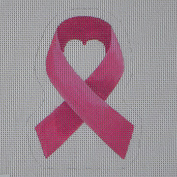 Pink Heart Ribbon Ornament