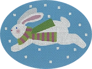 Jumping Bunny, girl pink scarf