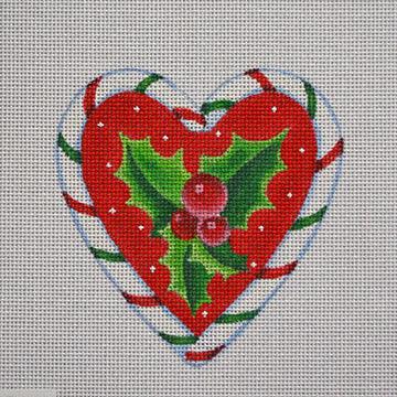 Candy Cane Heart, Holly - Family Arts Needlework Shop