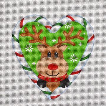 Candy Cane Heart, Reindeer - Family Arts Needlework Shop