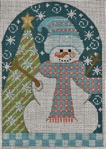 Snowman with Blue Scarf