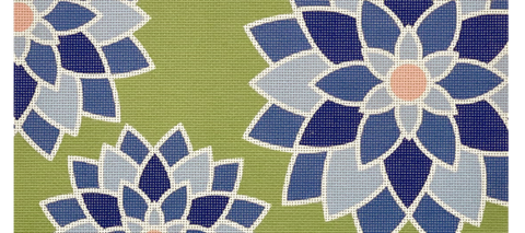 Blue Graphic Flower Clutch