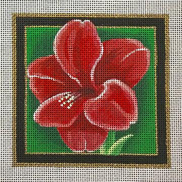 Christmas Coaster, Amaryllis - Family Arts Needlework Shop