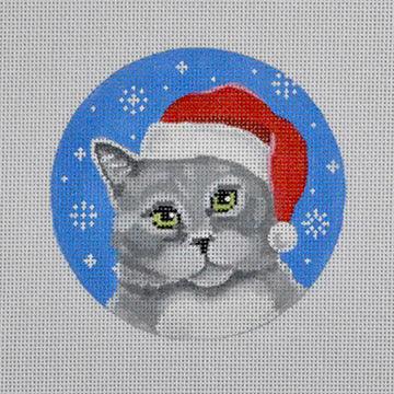 Grey Cat Santa - Family Arts Needlework Shop